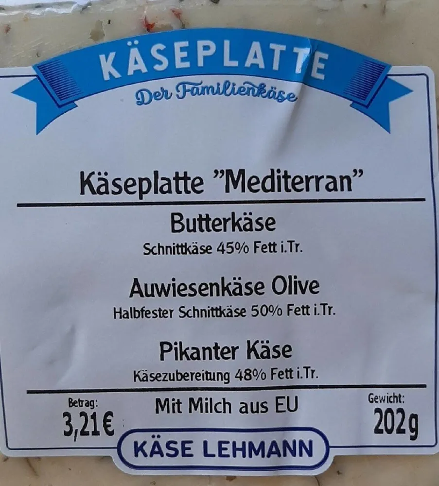 Käseplatte Mediteran