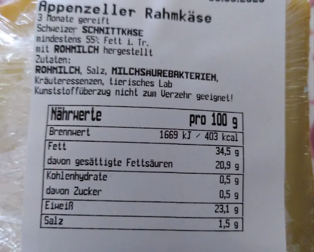 Appenzeller Rahmkäse