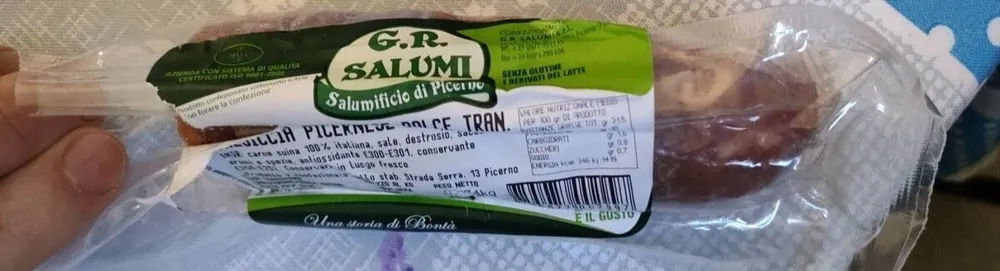 Salsiccia picernese dolce tran
