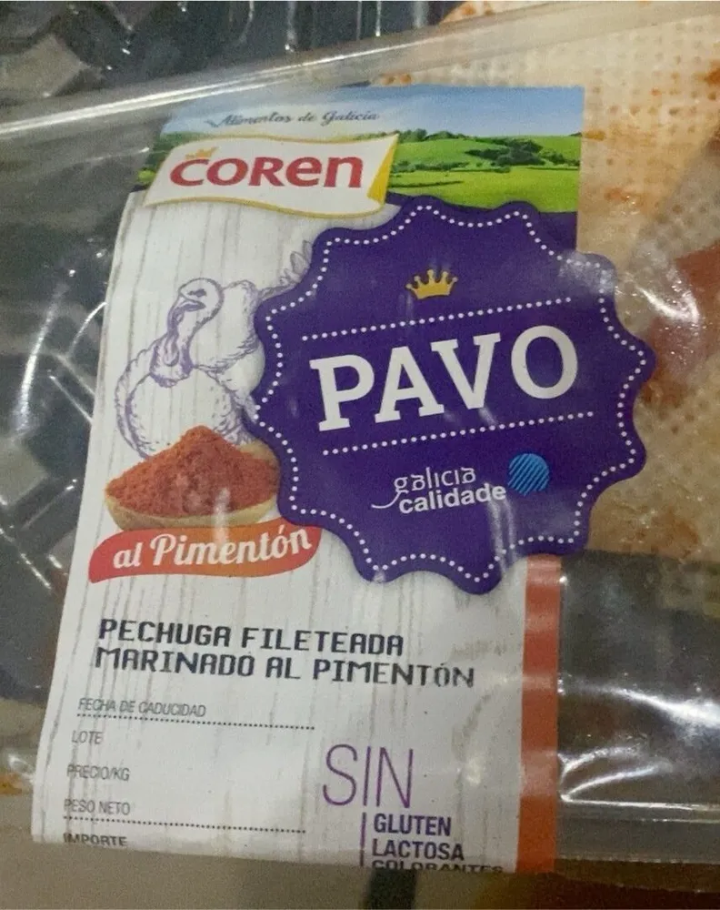 Pechuga fileteada marinado al pimenton