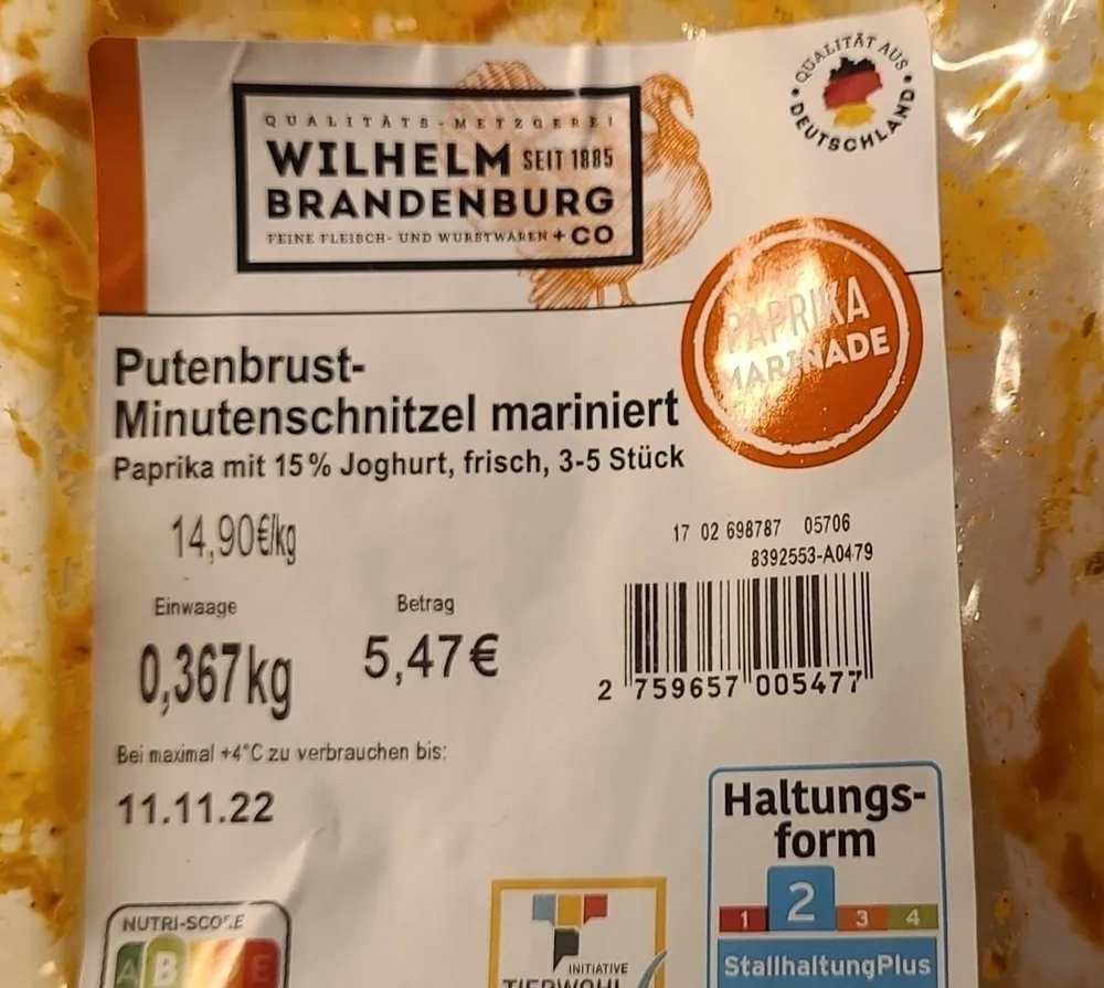 Putenbrust-Minutenschnitzel mariniert