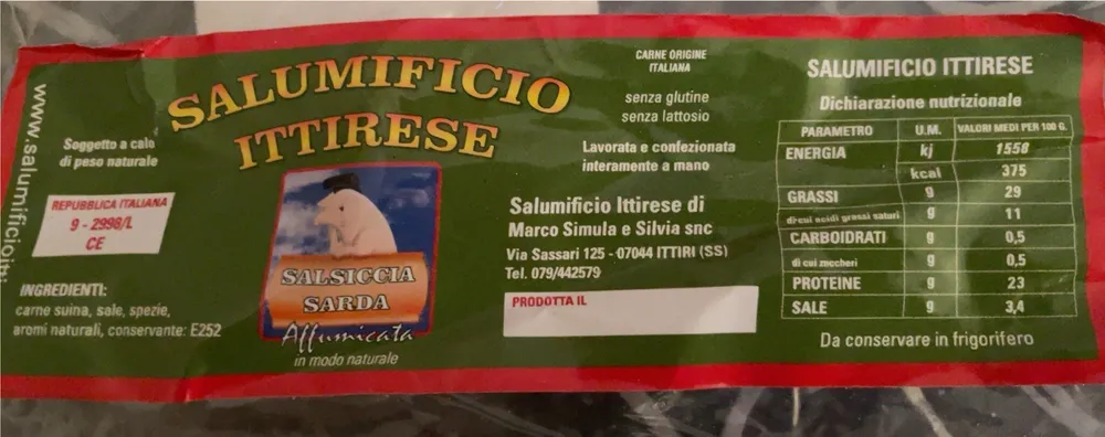 Salsiccia sarda affumicata