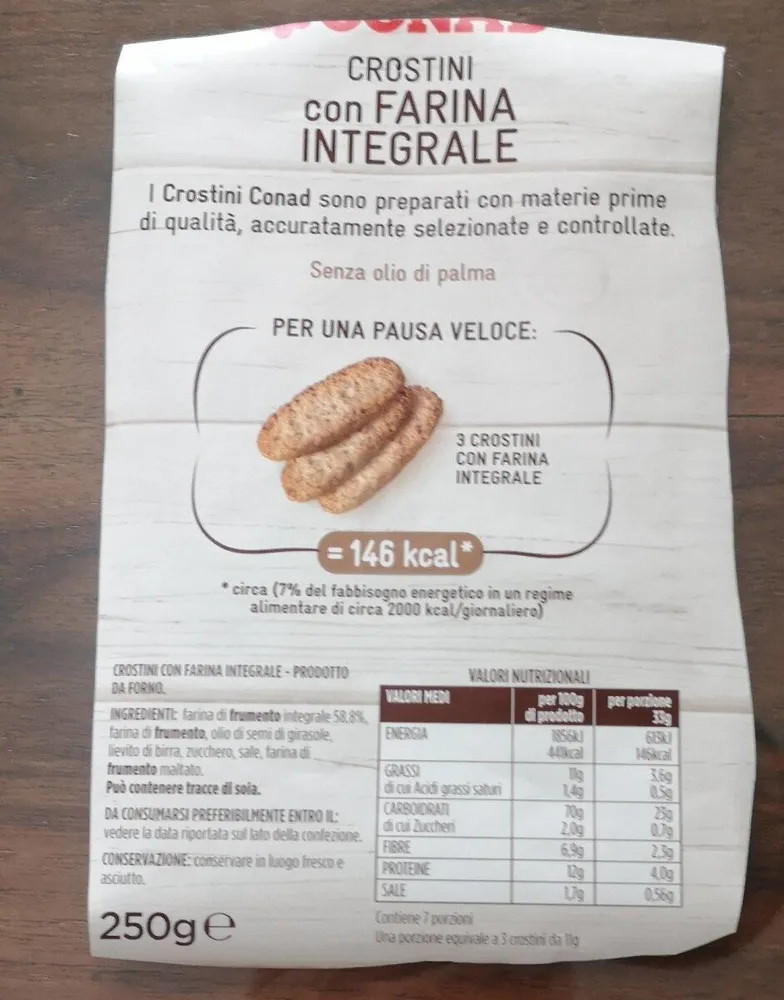 Crostini farina integrale