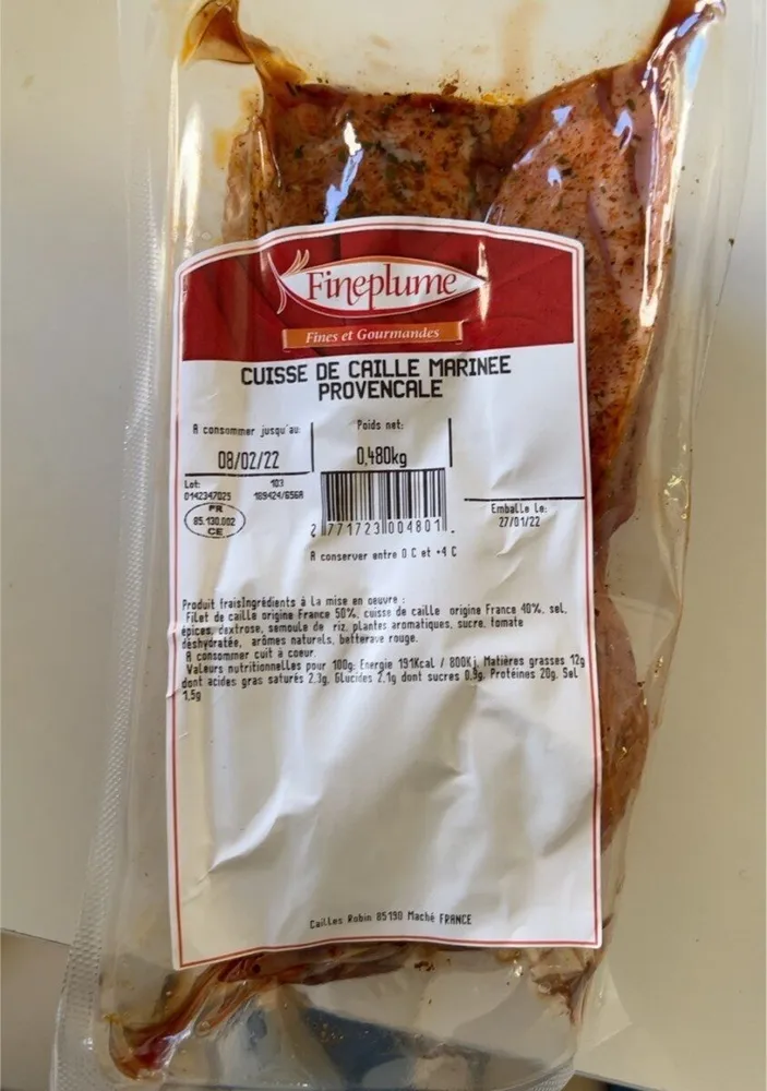 Cuisse de caille marinée provençale