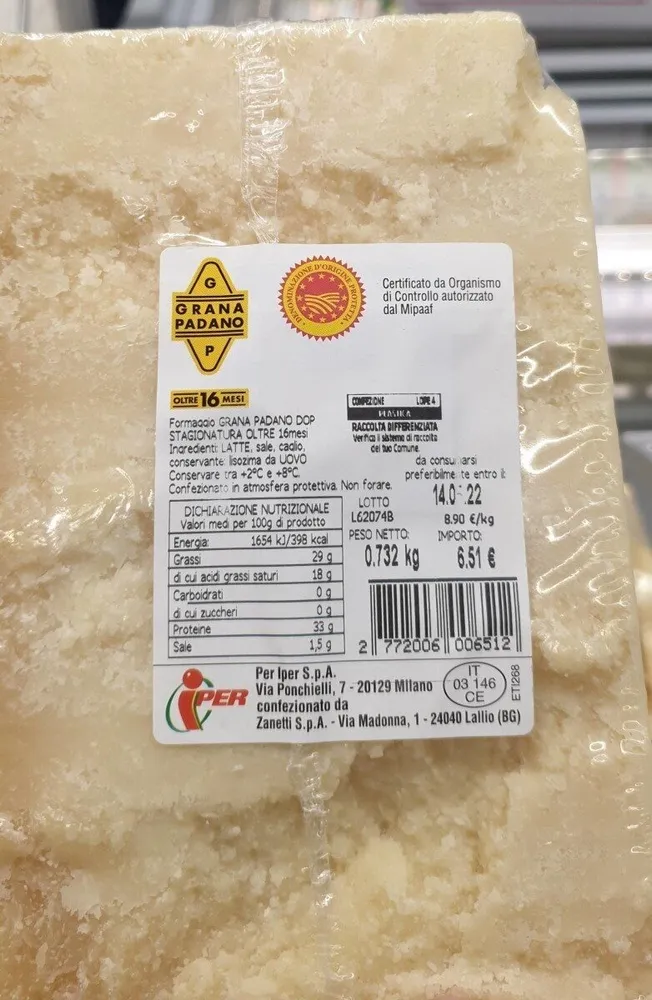 Grana padano dop 16 mesi Iper