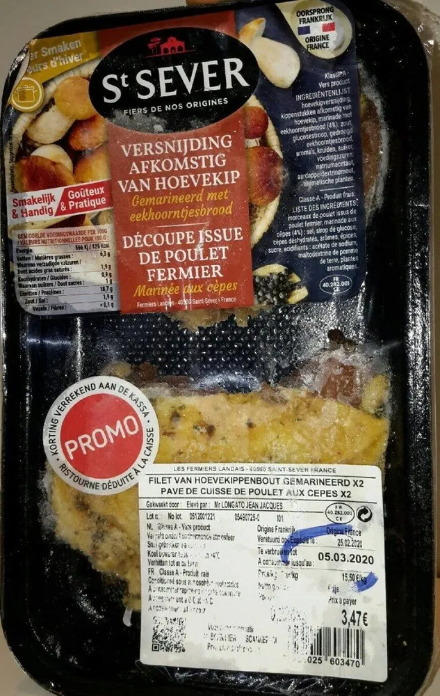 Pavé de cuisse de poulet aux cepes