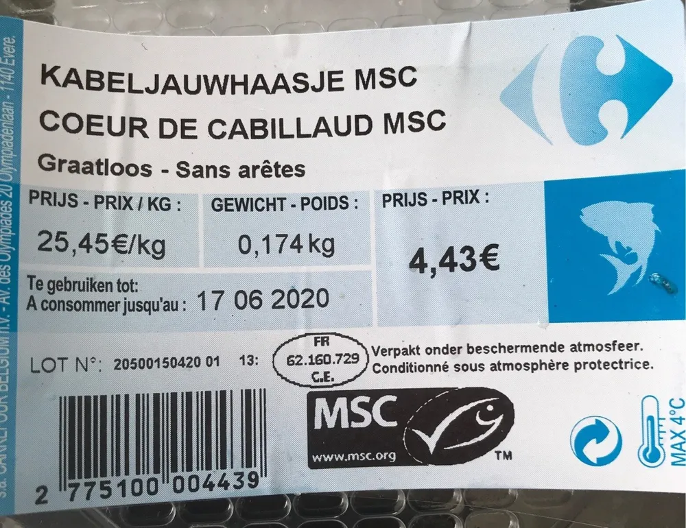 Coeur de cabillaud MSC