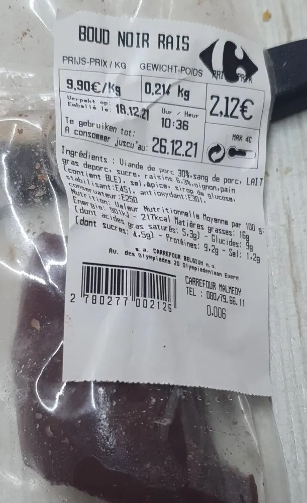 Boudin noir aux raisins