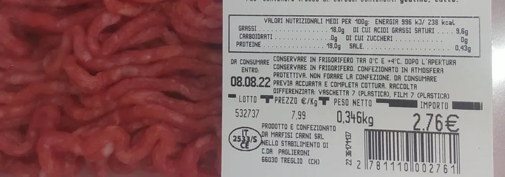 Macinato ragù bovino adulto