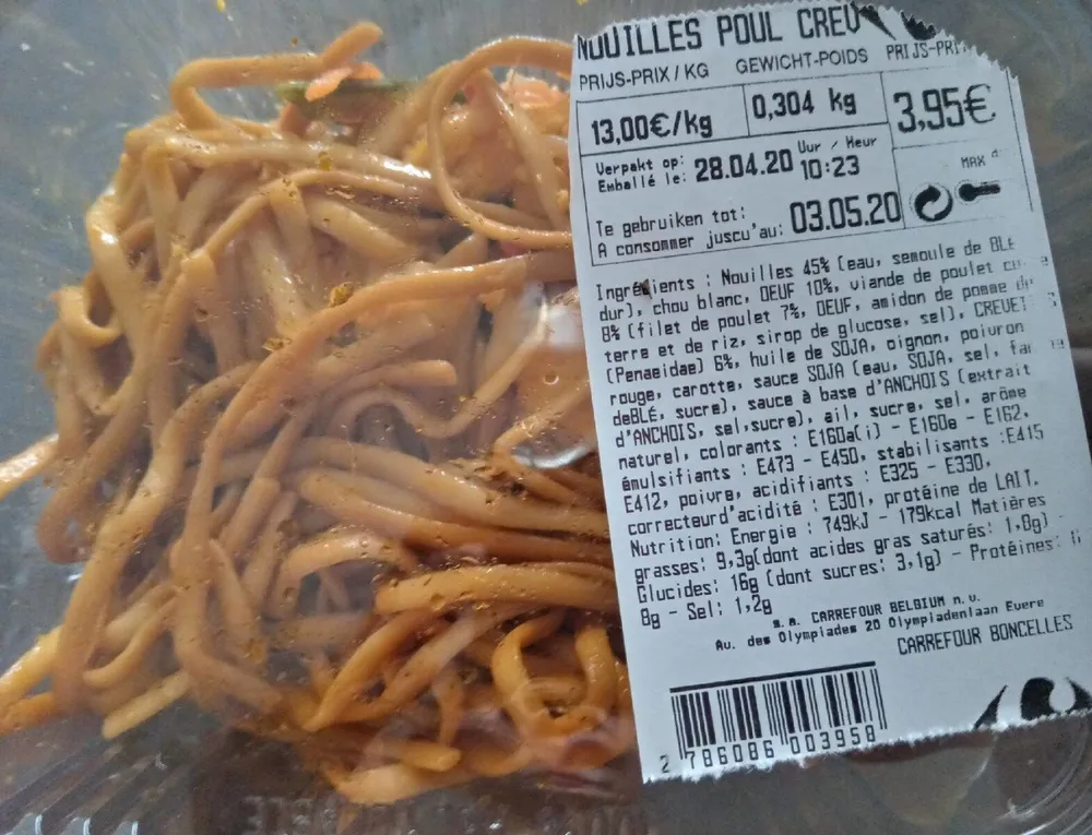 Nouilles poulet crevettes
