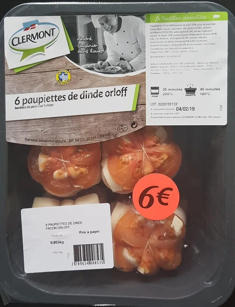6 Paupiettes de dinde orloff