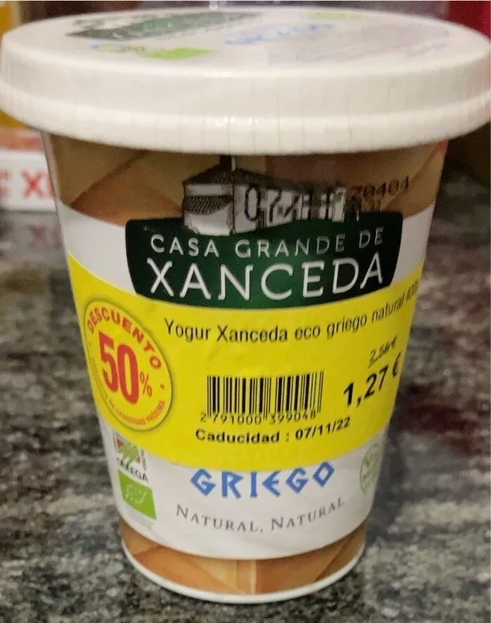 Yogur eco griego natural