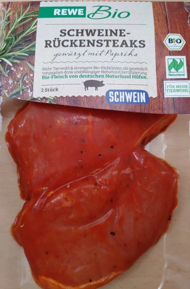 Schweinerückensteak gewürzt mit Paprika