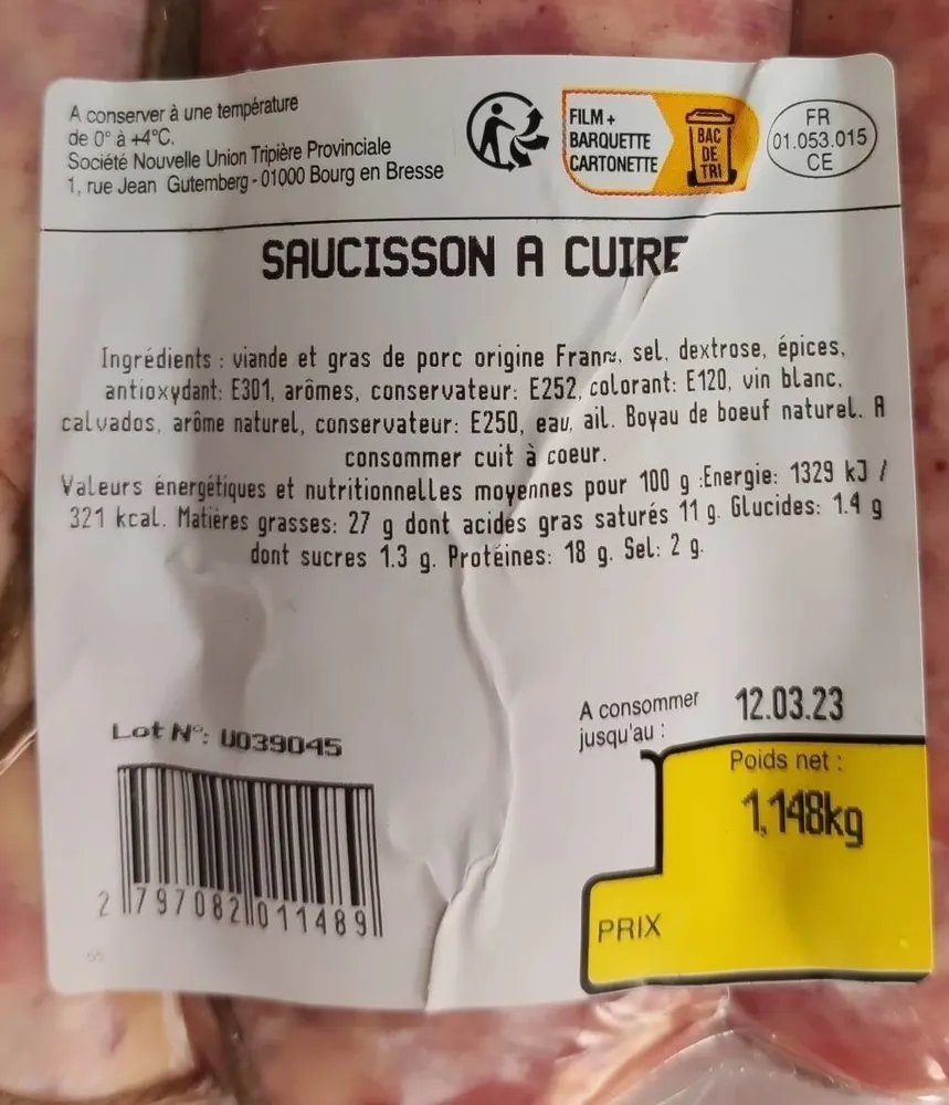Saucisse a cuire