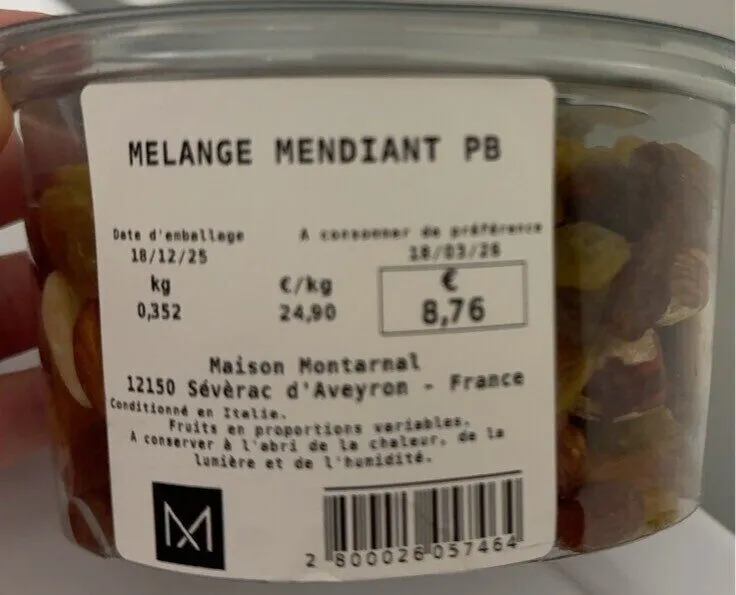 Melange mendiant pb