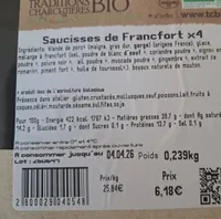 Saucisses de Francfort x4