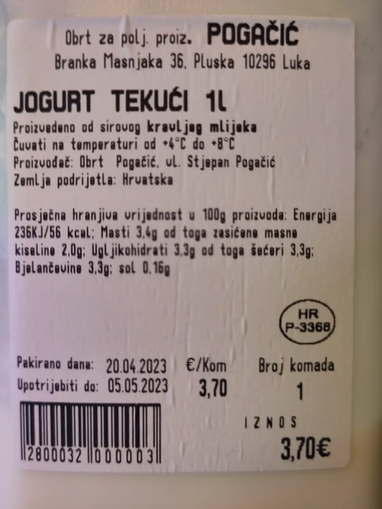 jogurt tekući