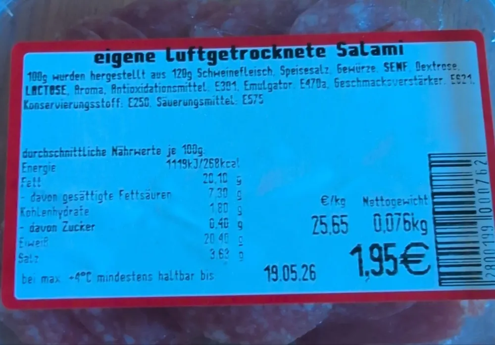 eigene Luftgetrocknete Salami