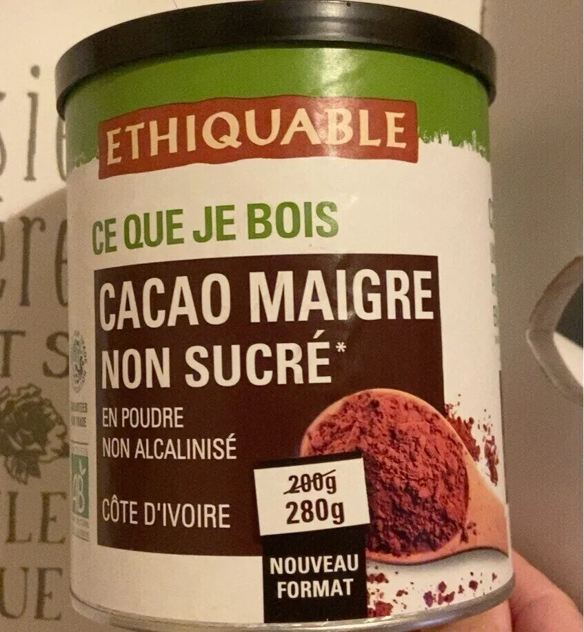 Cacao maigre non sucré