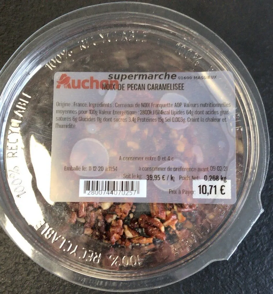 Noix de pecan caramelisée