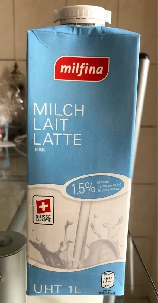 Lait 1,5% de matière grasse