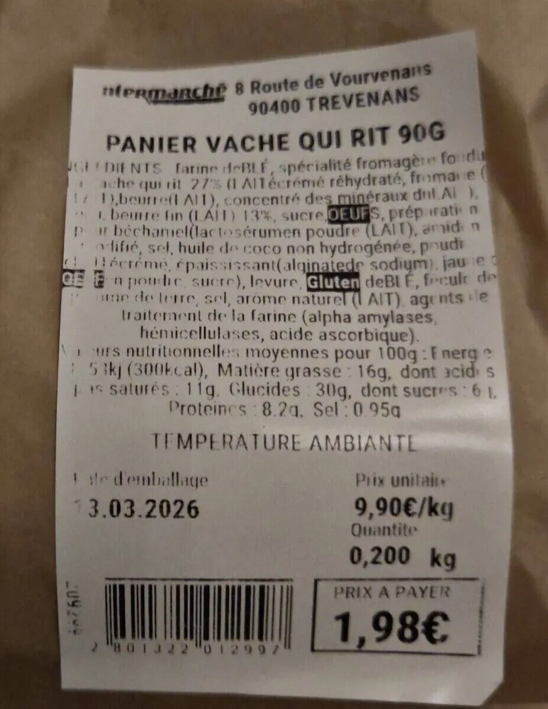 Panier vache qui rit