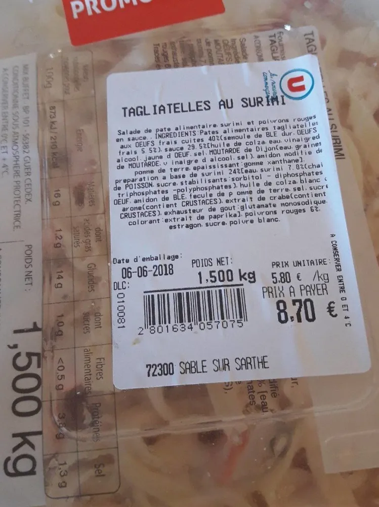 Tagliatelles au surimi