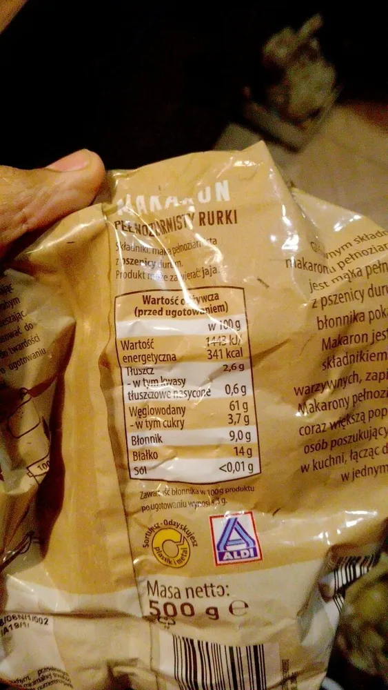 makaron penne pełnoziarniste