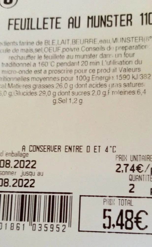Feuilleté au munster