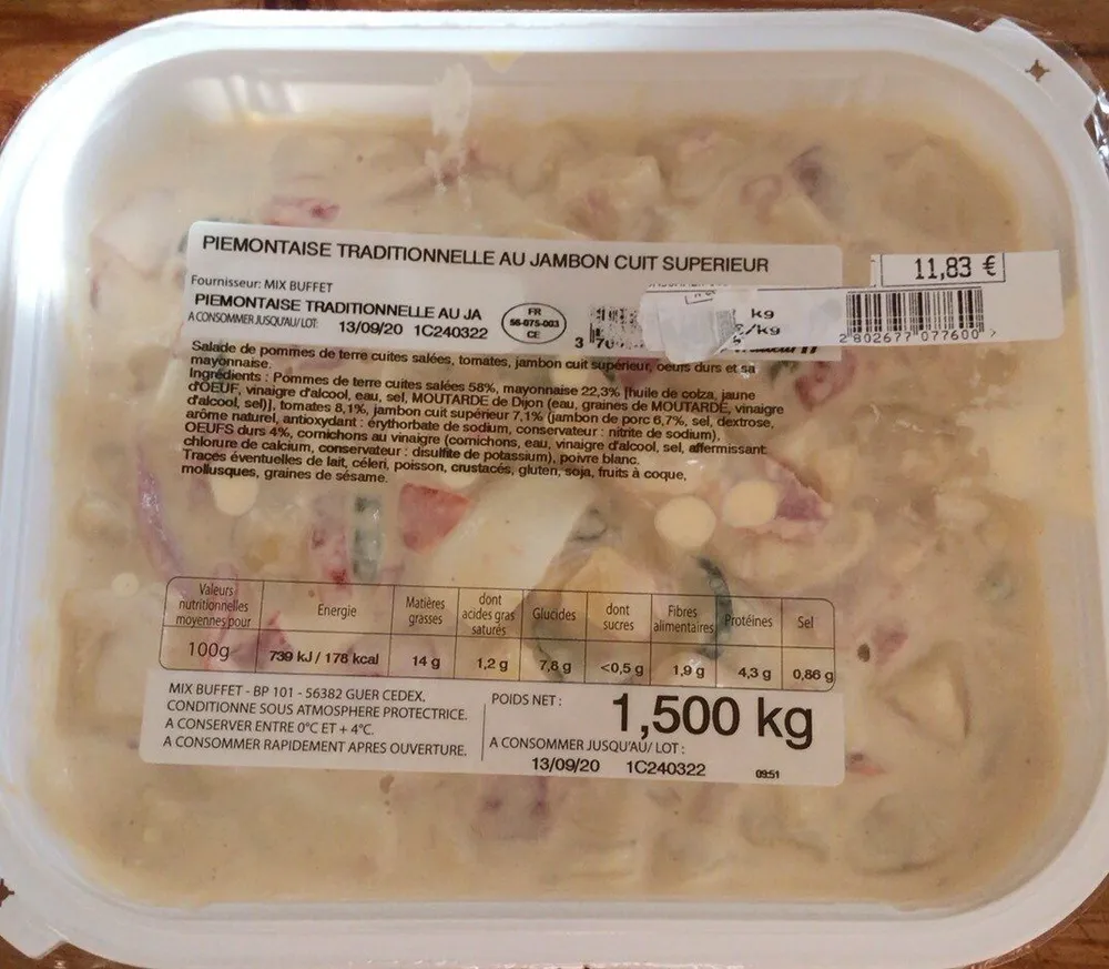 Piemontaise Traditionnelle au Jambon Cuit Superieur