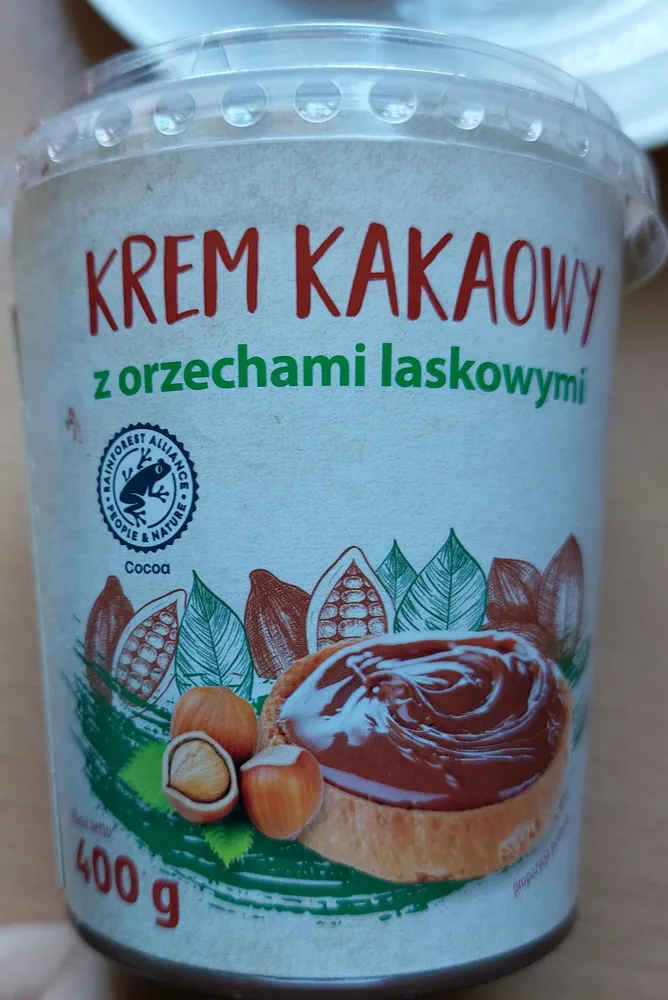 Krem kakaowy z orzechami laskowymi