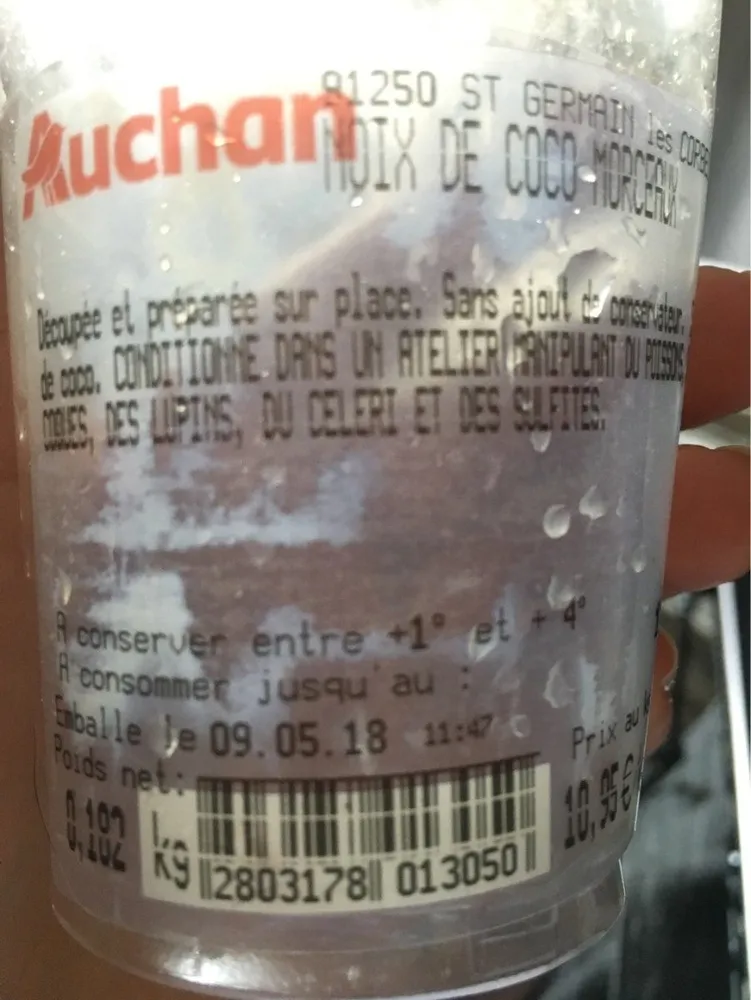 Noix de coco morceaux