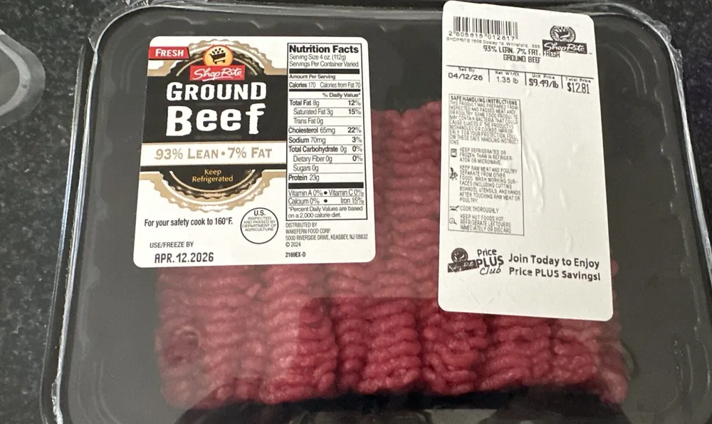 Ground Beef, 93% Lean