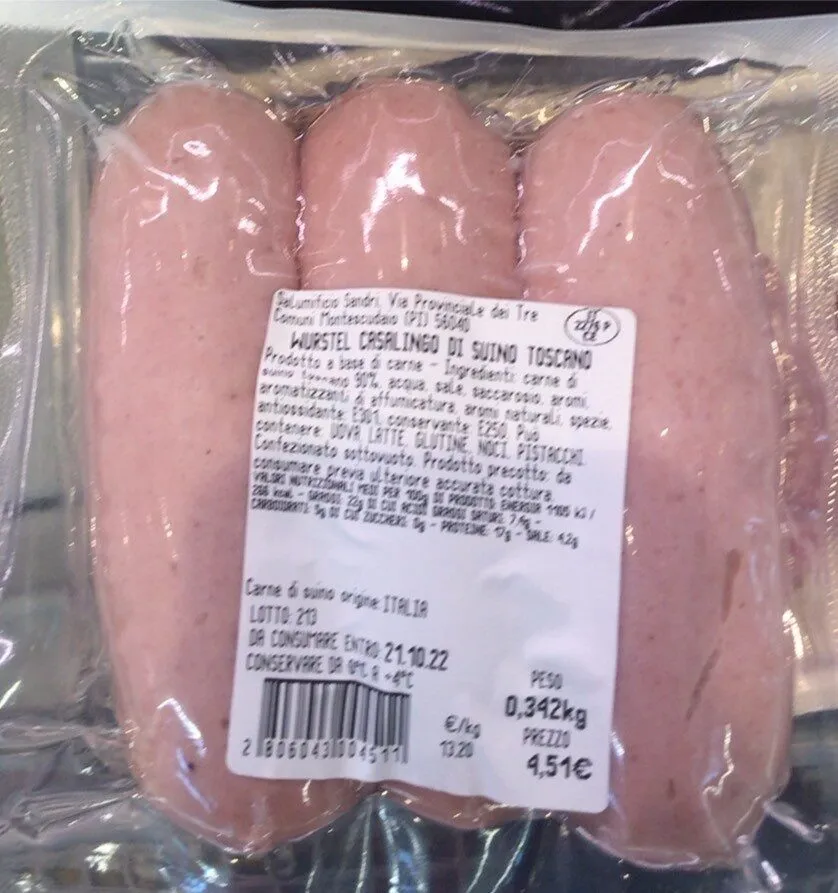 Wurstel casalingo di suino toscano