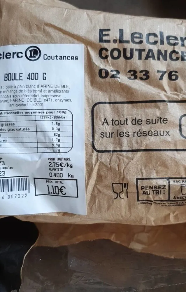 Pain boule 400g