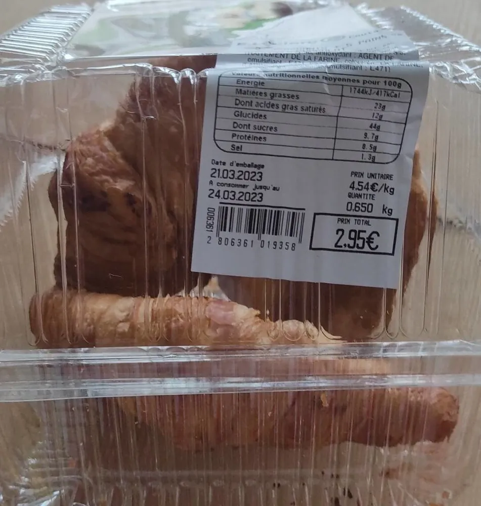 5 croisant + 5 pains Chocolat