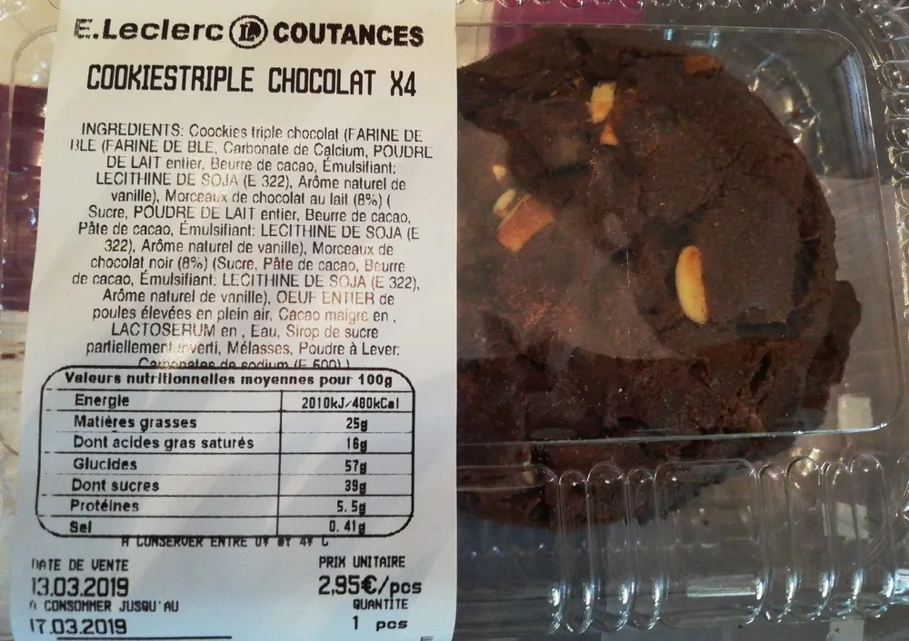 Cookies triple chocolat