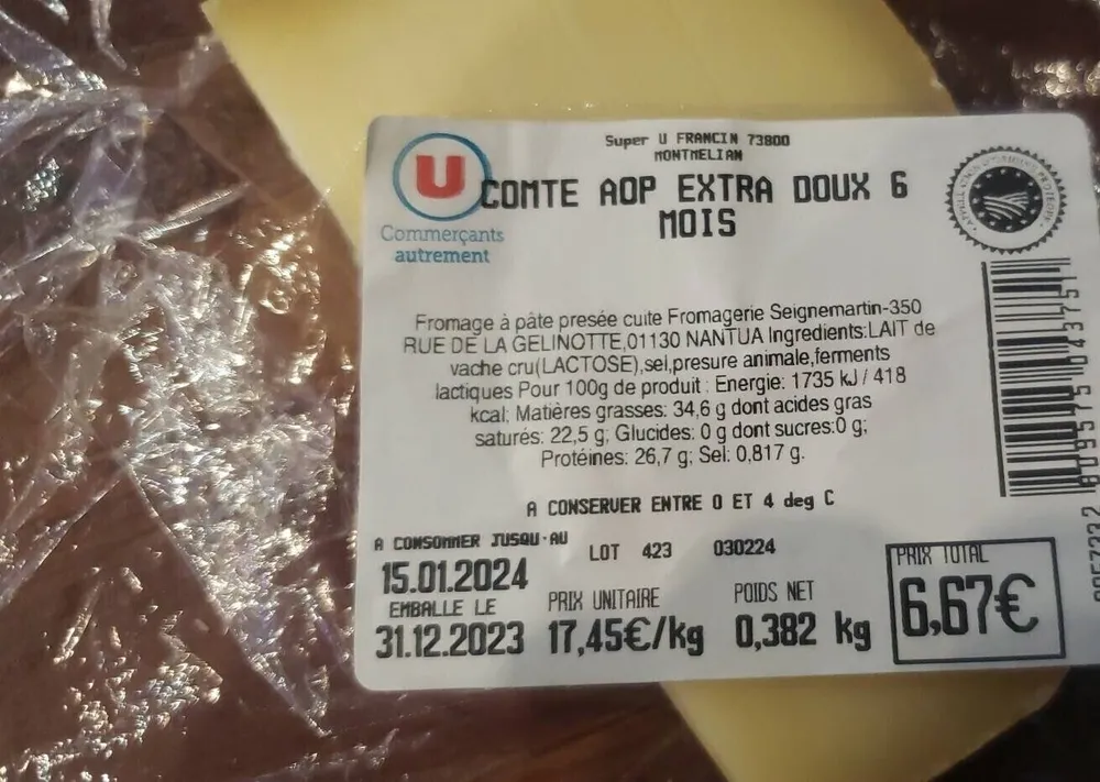 Compté AOP extra doux 6 mois