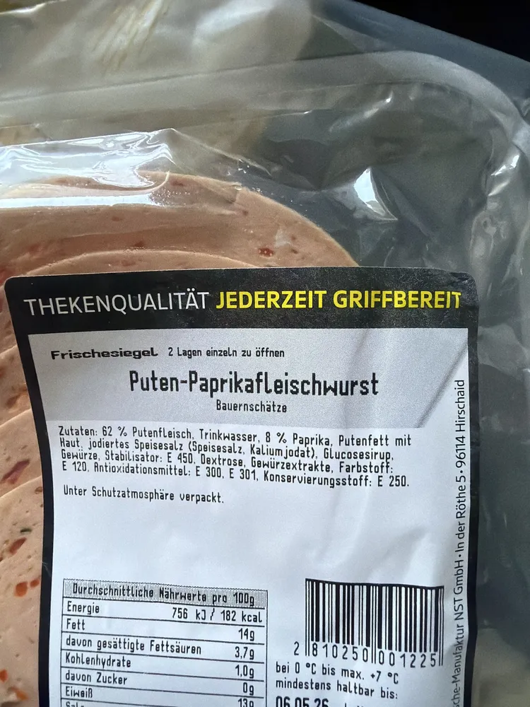 Puten-Paprikafleischwurst