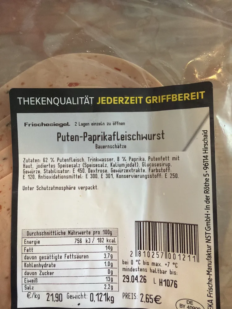 Puten-Paprikafleischwurst