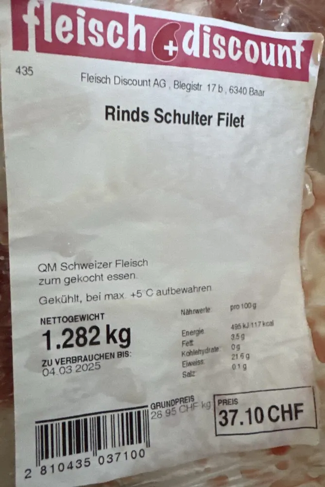 Rinds Schulter Filet