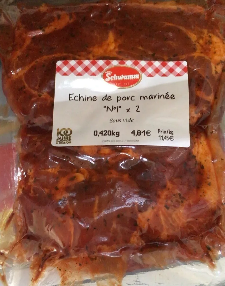 Echine de porc marinée