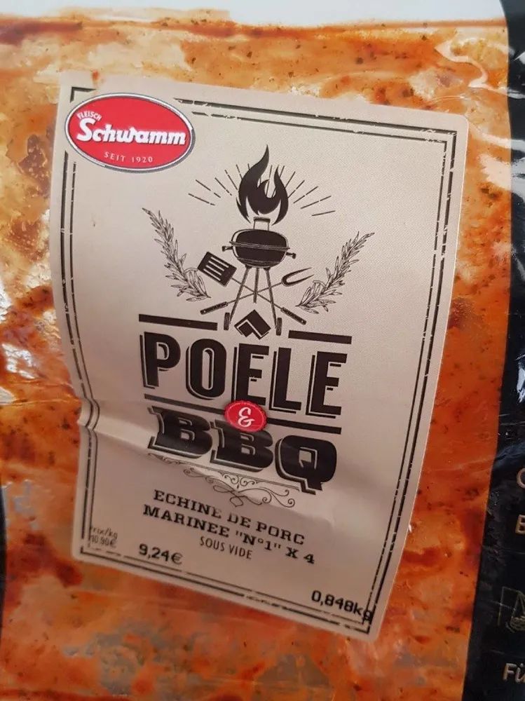Echine porc mariné