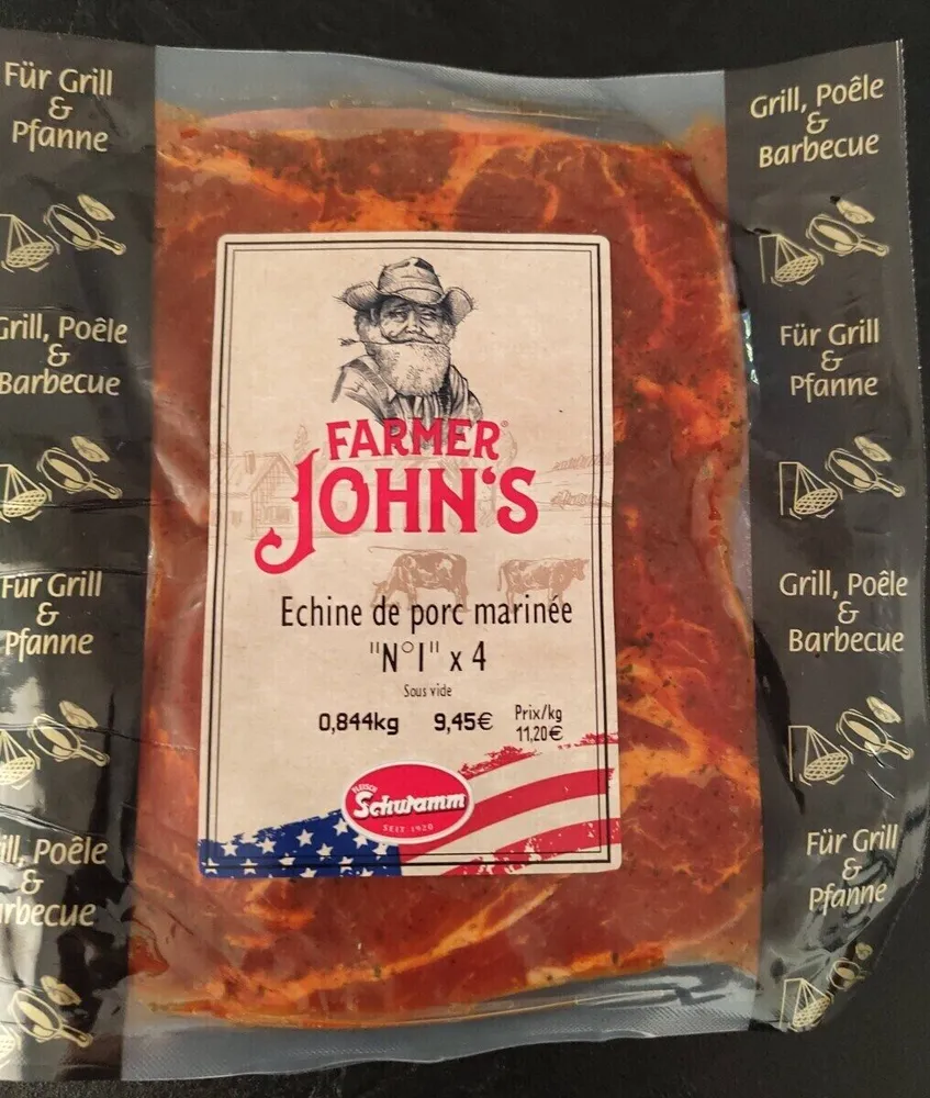 Échine de porc marinée