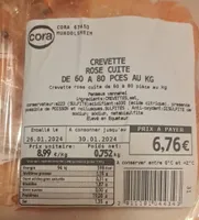 60 à 80 crevettes roses cuites au kg