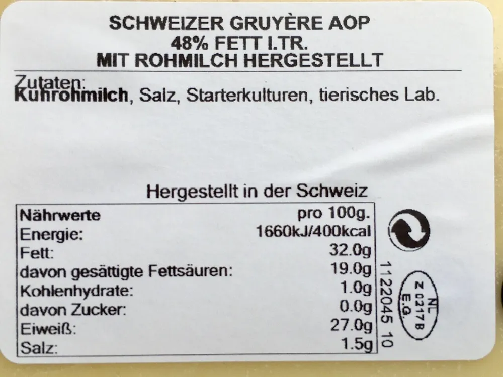 Schweizer Gruyère AOP