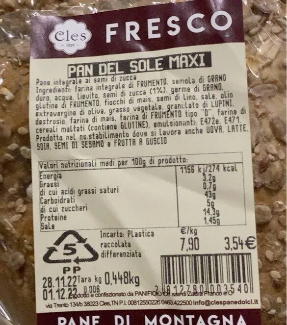 Pan del sole maxi