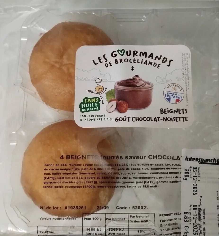 Beignets goût chocolat-noisette