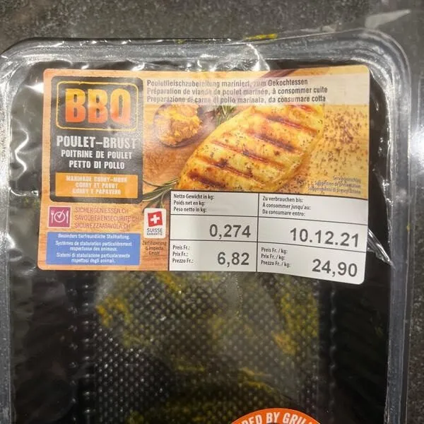 Pouletbrust Curry-Mohn