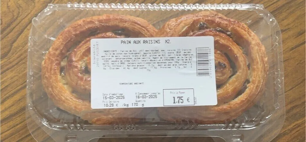 PAIN AUX RAISINS X2